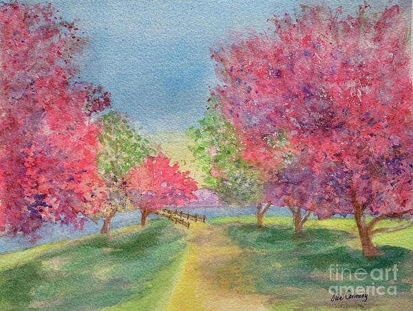Trees Art Print featuring the painting Dream of Springtime in Boulder, CO by Sue Carmony