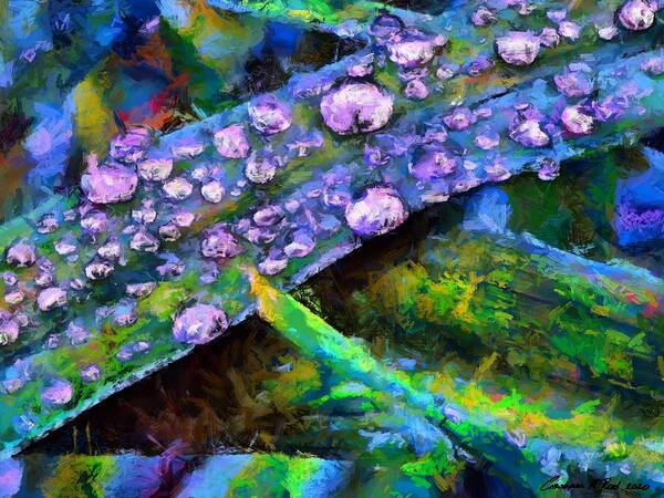 Drops Art Print featuring the mixed media Droplets by Christopher Reed