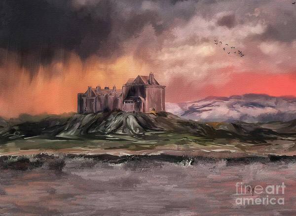 Scotland Art Print featuring the digital art Duart Castle by Lois Bryan