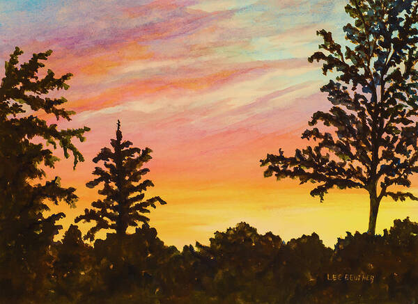 Landscape Art Print featuring the painting Early June Sunset by Lee Beuther