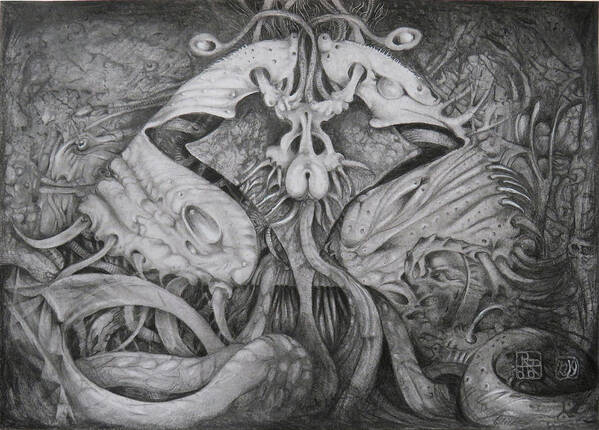 Magic Art Print featuring the drawing Emrakul by Otto Rapp