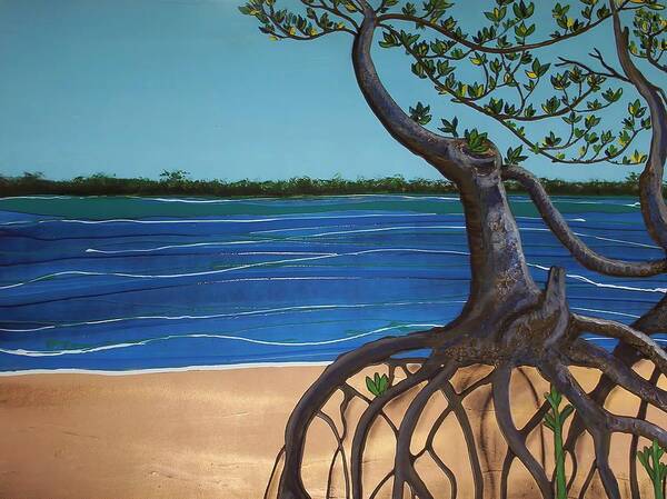 Weipa Art Print featuring the painting Evans Landing Mangroves by Joan Stratton