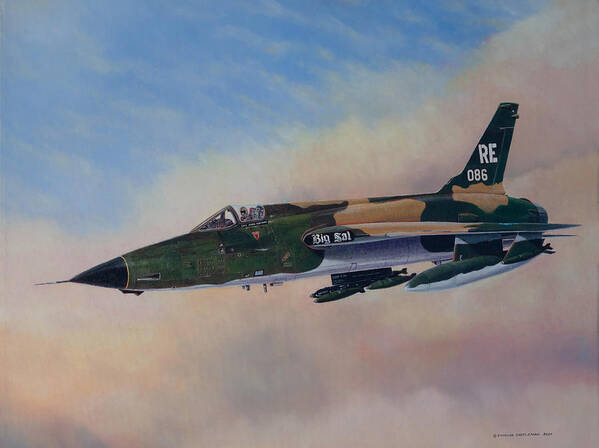 Jet Art Print featuring the painting F-105D Big Sal by Douglas Castleman