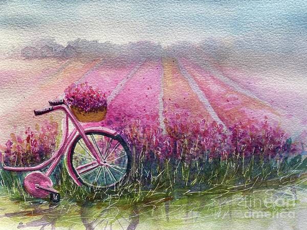 Pink Art Print featuring the painting Field of pink by Sharron Knight