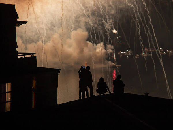 Smoke Art Print featuring the photograph Firework Smoke Valparaiso by Chris Goldberg