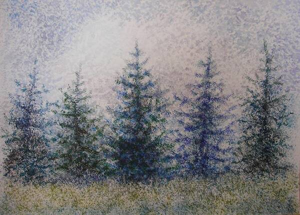 First Snow Art Print featuring the painting First Snow by Anna Duyunova