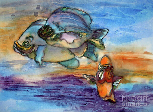 Joyful Art Print featuring the painting Fish - Light Rays of Color by Kathy Braud