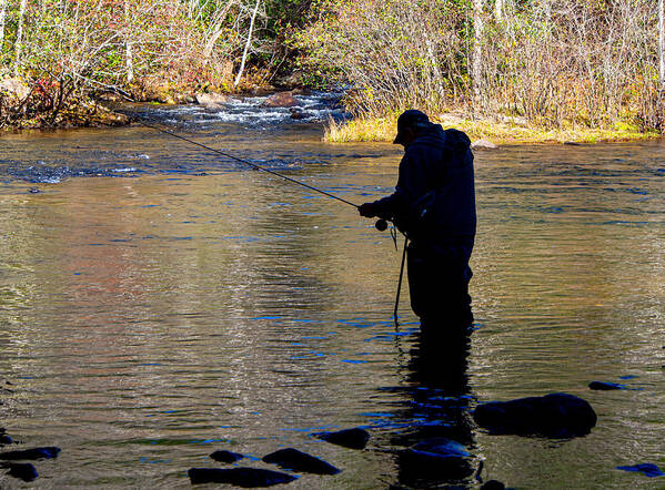 Fish Art Print featuring the photograph Fly Fishing on the Little River by L Bosco
