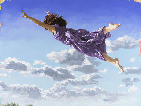 Flying Dream Art Print featuring the painting Flying Dream #1 by David Palmer