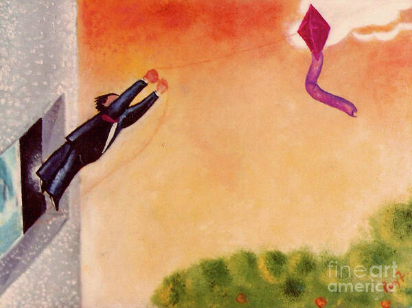 Management Illustration Art Print featuring the painting Flying High by Remy Francis