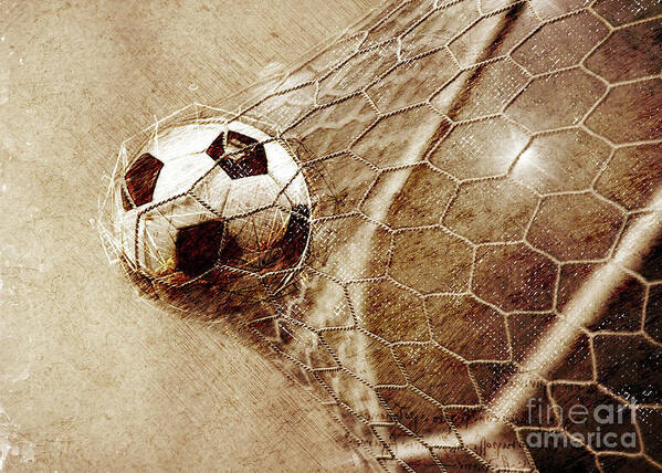 Football Art Print featuring the digital art Football player sport art #football #soccer by Justyna Jaszke JBJart