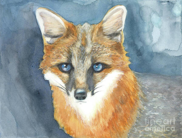 Fox Art Print featuring the painting Fox by Pamela Schwartz