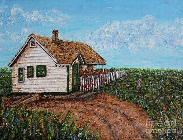 Schafer Art Print featuring the painting Schafer House by Linda Donlin