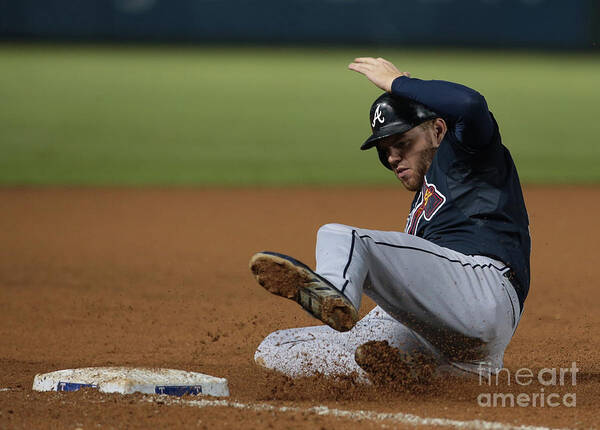 American League Baseball Art Print featuring the photograph Freddie Freeman by Rick Yeatts