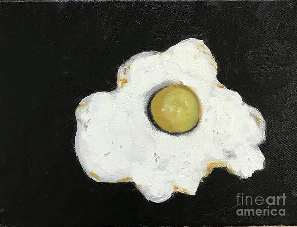 Original Art Work Art Print featuring the painting Fried Egg by Theresa Honeycheck