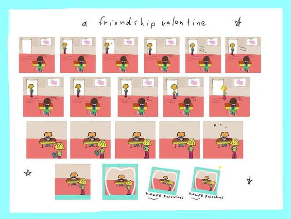 Valentine Art Print featuring the drawing Friendship Valentine by Ashley Rice