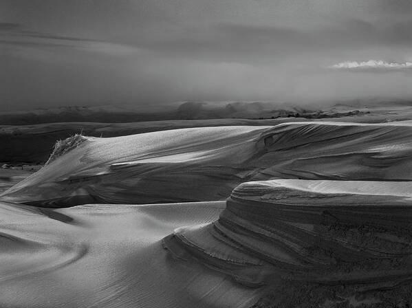 Black And White Art Print featuring the photograph Frost on Sand Monochrome by Robert Potts