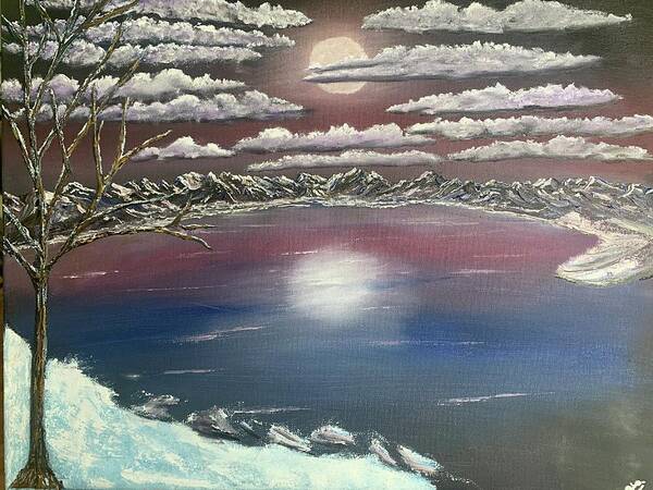 Winter Art Print featuring the painting Frozen by Lisa White