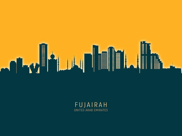 Fujairah Skyline #10 Art Print by Michael Tompsett - Michael