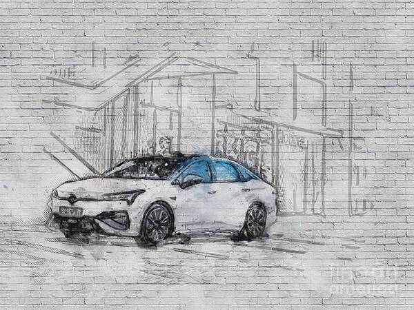  Art Print featuring the digital art Gac Aion S Luxury Cars 2021 Street Chinese by Ashtyn Treutel