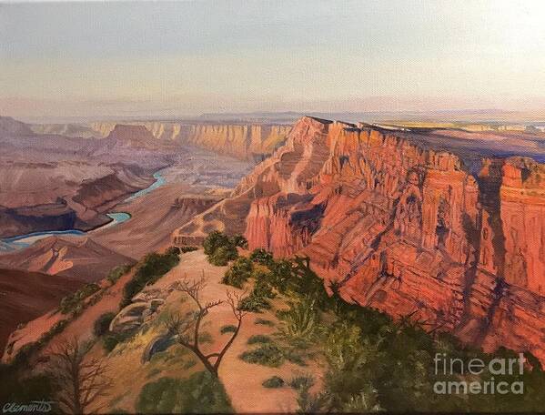  Grand Canyon Art Print featuring the painting Glow in the Grand Canyon by Barbara Clements