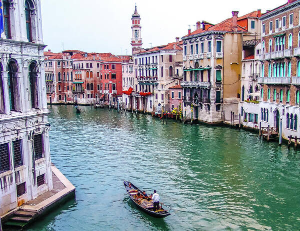 Gondola Venice Italy Canal Art Print featuring the photograph Gondola in Venice, Italy by David Morehead