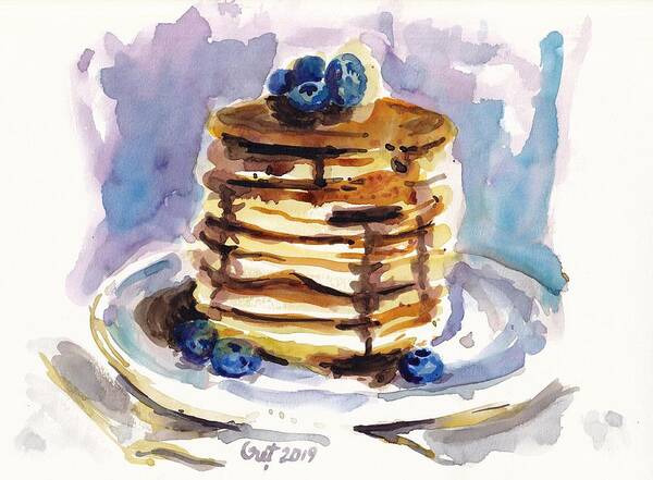 Pancake Art Print featuring the painting Good Morning by George Cret