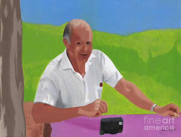 Oils Art Print featuring the painting Grampa Wiegand by John Wiegand