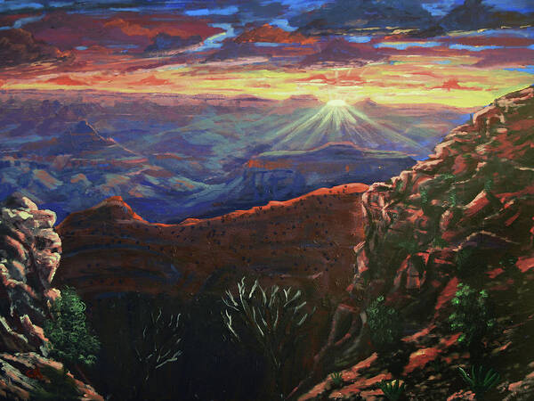 Grand Canyon Art Print featuring the painting Grand Canyon Sunrise by Chance Kafka