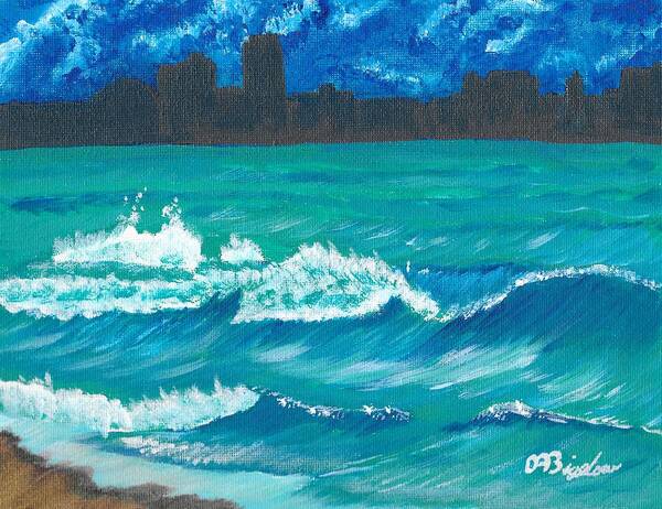 Wave Art Print featuring the painting Hamilton Beach 2 by David Bigelow