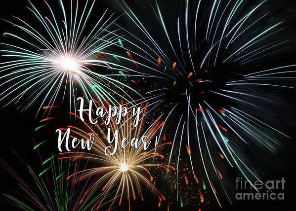 Party Art Print featuring the digital art Happy New Year by Amy Dundon