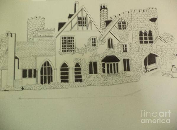  Art Print featuring the drawing Haunting Of Hill House Ink Drawing by Donald Northup