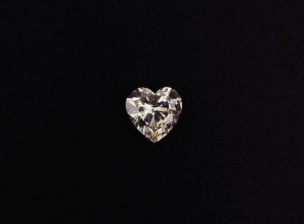 Gemstone Art Print featuring the photograph Heart-shaped diamond by Dinodia Photos