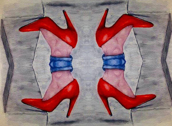 The Entranceway Art Print featuring the mixed media Heels over Heels by Ronald Mills