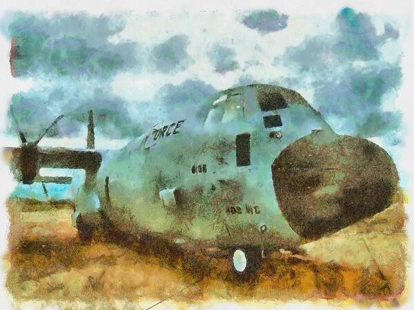 C-130 Art Print featuring the mixed media Herk on the Ramp by Christopher Reed