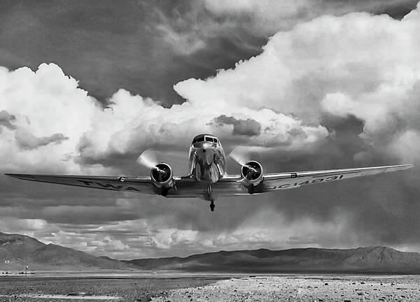 Douglas Art Print featuring the digital art High Desert DC-3 by Peter Chilelli