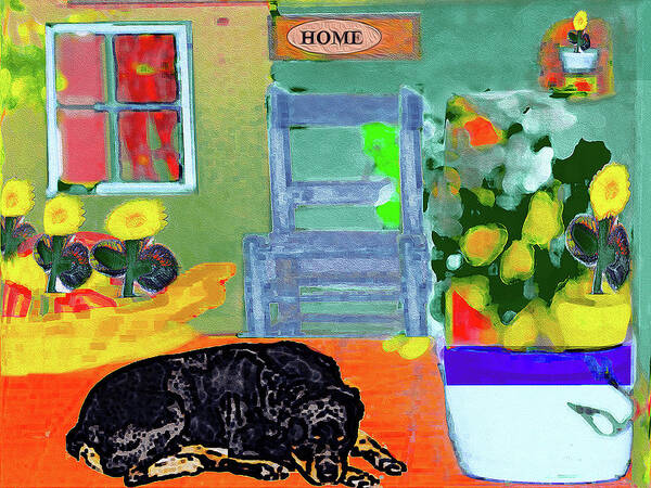 Abstract Art Art Print featuring the digital art Home Sweet Home Painting 4 by Miss Pet Sitter