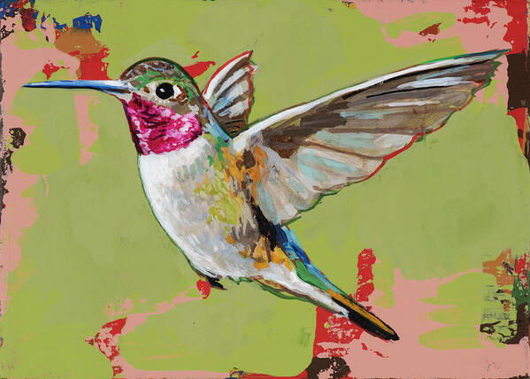 Hummingbird Art Print featuring the painting Hummingbird 2021_011 by David Palmer