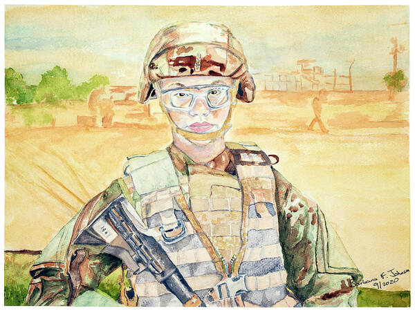 Soldier Art Print featuring the painting I Am Who I Am by Barbara F Johnson