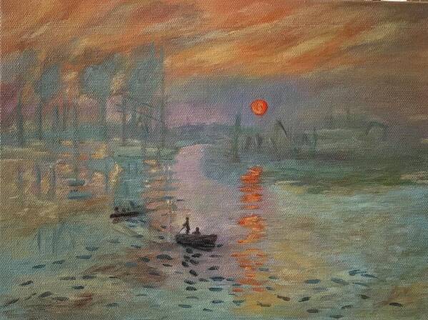 Monet Art Print featuring the painting Impression Sunrise by Jane Ricker