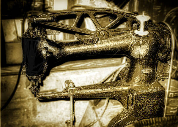 Old Sewing Machine Art Print featuring the photograph Industrial Sewing Machine by Jim Signorelli