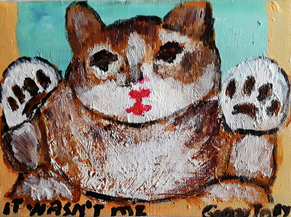 Cat Art Print featuring the painting It wasnt Me by Gabby Tary