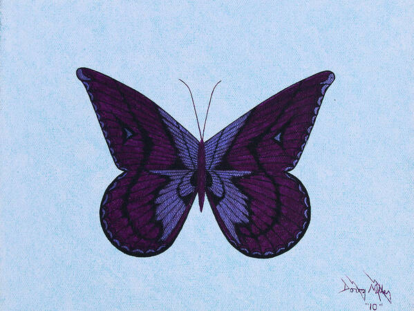Butterfly Art Print featuring the painting Joy's Purple Butterfly by Doug Miller