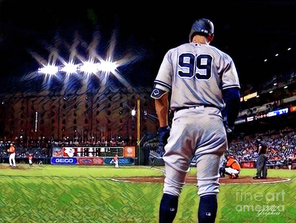 Yankees Art Print featuring the digital art Judge On Deck by CAC Graphics
