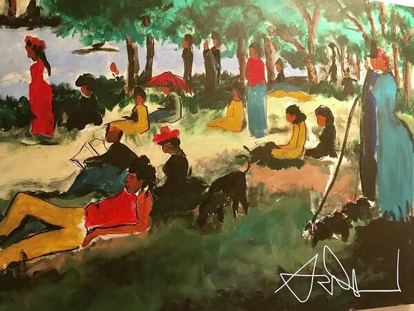  Art Print featuring the painting Juneteenth by Angie ONeal