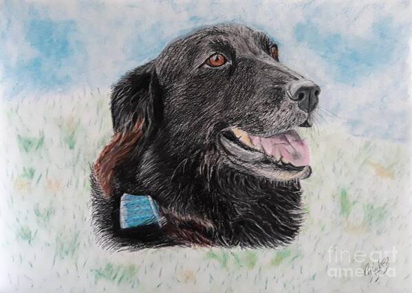 Dog Art Print featuring the painting Kika by Cybele Chaves