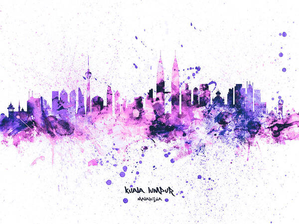 Kuala Lumpur Art Print featuring the digital art Kuala Lumpur Malaysia Skyline #80 by Michael Tompsett