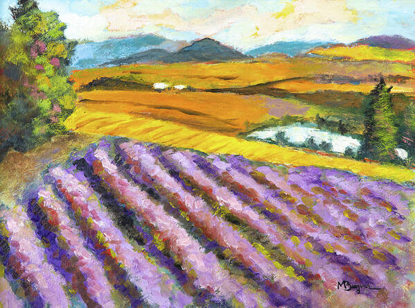Lavender Field Art Print featuring the painting Lavender Field by Mike Bergen