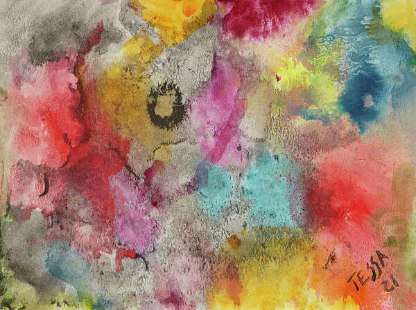 Abstract Art Print featuring the painting True Colors by Tessa Evette