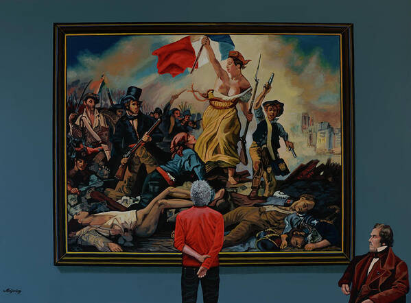 Painting Art Print featuring the painting Liberty leads the people by Delacroix Painting by Paul Meijering